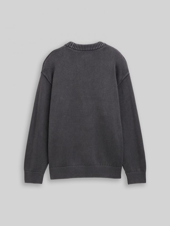 Tom Tailor Oversize Strickpullover im Used Look - Coal Grey Tom Tailor Oversize Strickpullover im Used Look - Coal Grey
