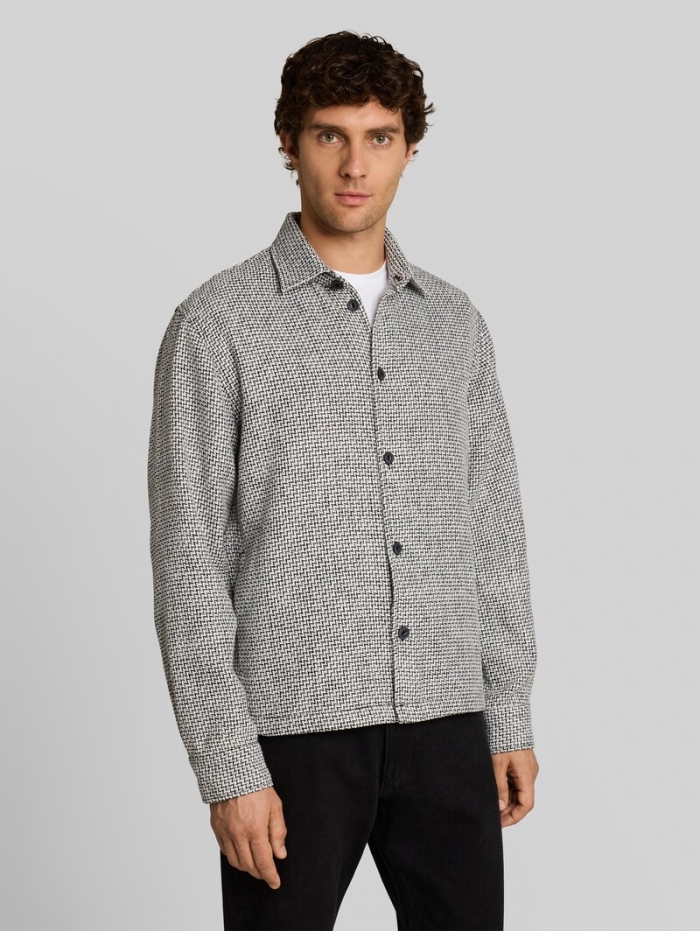 Tom Tailor Overshirt mit Taschen - Black White Structure Tom Tailor Overshirt mit Taschen - Black White Structure
