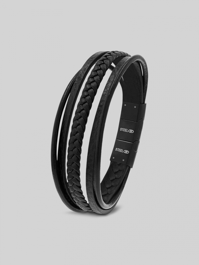 Tom Tailor Gliederarmkette aus Edelstahl schwarz - Black Tom Tailor Gliederarmkette aus Edelstahl schwarz - Black