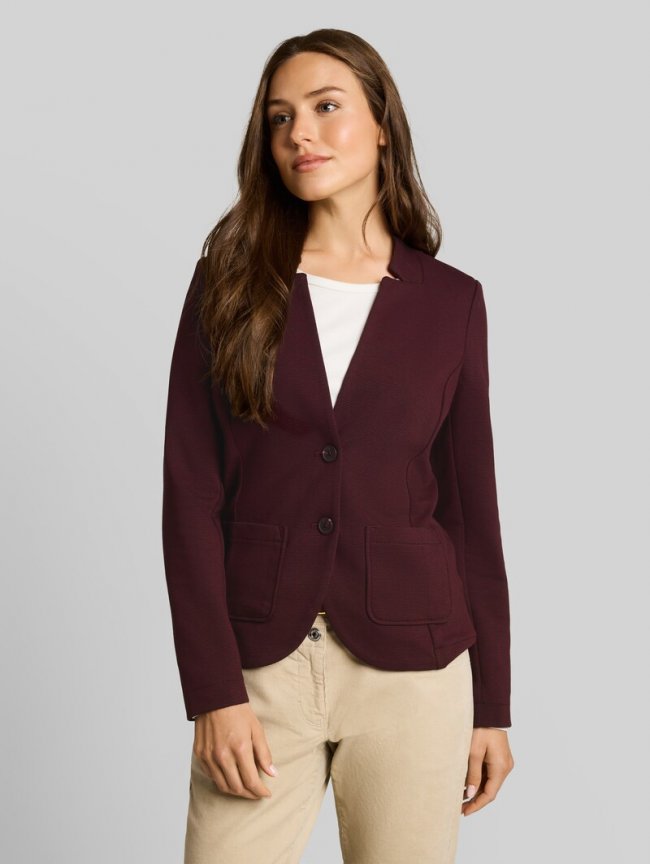 Tom Tailor Slim Fit Blazer mit Ottoman Struktur - Preppy Plum Melange Tom Tailor Slim Fit Blazer mit Ottoman Struktur - Preppy Plum Melange