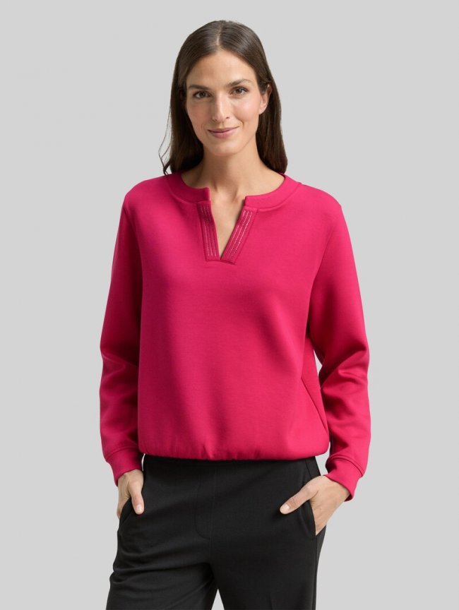 Tom Tailor Scuba Sweatshirt mit Strasssteinen - Dark Pink Tom Tailor Scuba Sweatshirt mit Strasssteinen - Dark Pink