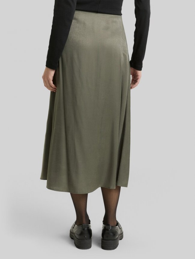 Tom Tailor High Waist Satin Midi-Rock - Cloudy Green Tom Tailor High Waist Satin Midi-Rock - Cloudy Green