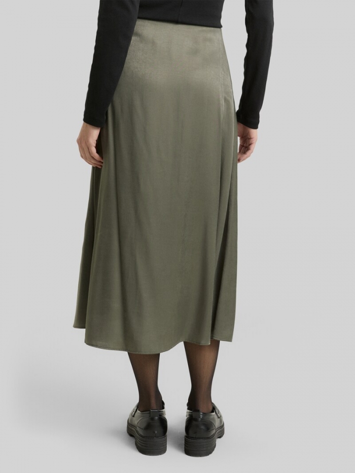 Tom Tailor High Waist Satin Midi-Rock - Cloudy Green Tom Tailor High Waist Satin Midi-Rock - Cloudy Green