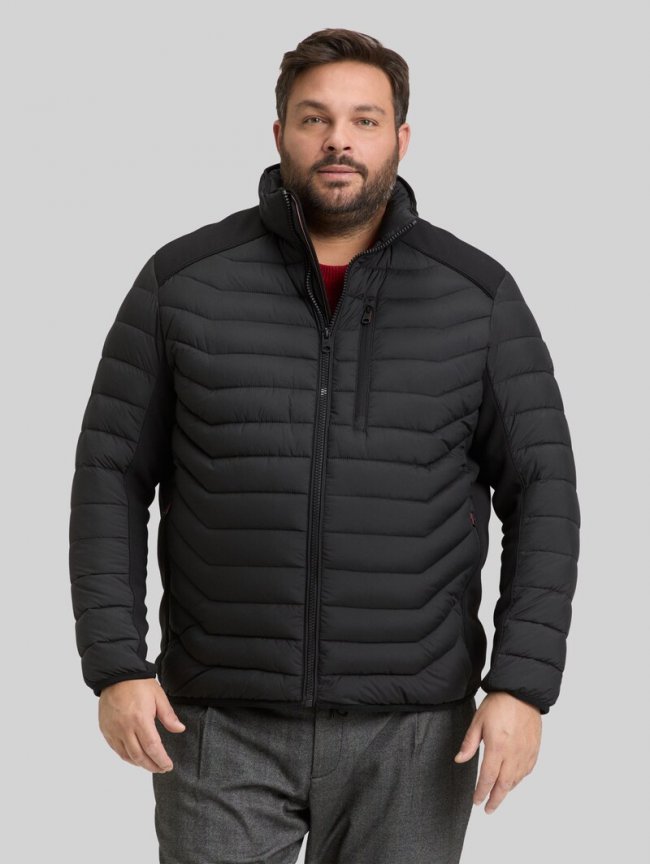 Tom Tailor Plus Size - Hybrid Lightweight Steppjacke mit Stehkragen - Black Tom Tailor Plus Size - Hybrid Lightweight Steppjacke mit Stehkragen - Black