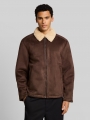 Tom Tailor Relaxed Fit Jacke in Wildleder-Optik - Cool Dark Brown Tom Tailor Relaxed Fit Jacke in Wildleder-Optik - Cool Dark Brown