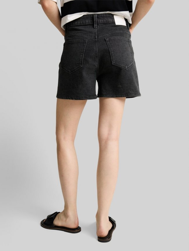 Tom Tailor TTELIN STRAIGHT High Waist Jeans Shorts - Clean Mid Stone Grey Denim Tom Tailor TTELIN STRAIGHT High Waist Jeans Shorts - Clean Mid Stone Grey Denim