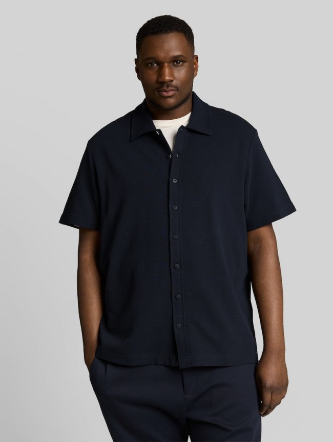 Tom Tailor Plus Size - Regular Fit Hemd aus Baumwolle - Sky Captain Blue Ottoman Tom Tailor Plus Size - Regular Fit Hemd aus Baumwolle - Sky Captain Blue Ottoman