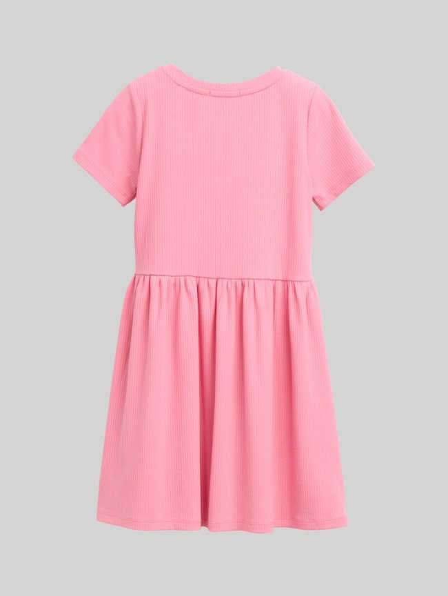 Tom Tailor Mini-Kleid mit Rippstruktur - Sunrise Pink Tom Tailor Mini-Kleid mit Rippstruktur - Sunrise Pink