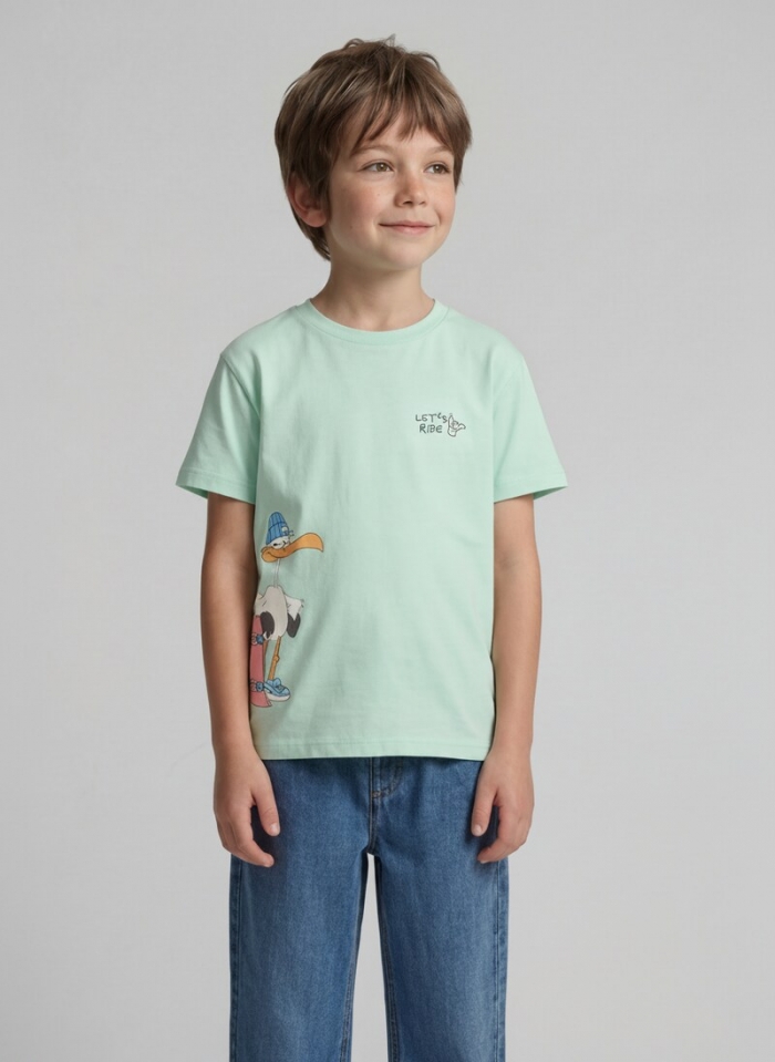 Tom Tailor Oversize T-Shirt mit Print - Light Bay Green Tom Tailor Oversize T-Shirt mit Print - Light Bay Green