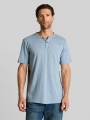 Tom Tailor Henley T-Shirt mit feinem Streifenmuster - Spring Blue Fine Stripe Tom Tailor Henley T-Shirt mit feinem Streifenmuster - Spring Blue Fine Stripe