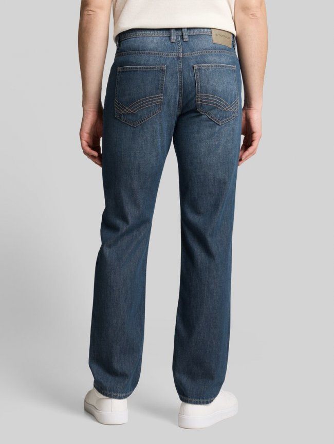 Tom Tailor TTMARVIN STRAIGHT Jeans - Used Dark Stone Blue Denim Tom Tailor TTMARVIN STRAIGHT Jeans - Used Dark Stone Blue Denim