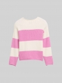 Tom Tailor Cropped Strickpullover - Pink Ecru Block Stripe Tom Tailor Cropped Strickpullover - Pink Ecru Block Stripe