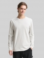 Tom Tailor Langarmshirt mit Logo-Print - Chalk Grey Tom Tailor Langarmshirt mit Logo-Print - Chalk Grey