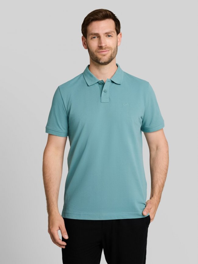 Tom Tailor Piqué Poloshirt mit Logo-Stickerei - Mineral Stone Blue Tom Tailor Piqué Poloshirt mit Logo-Stickerei - Mineral Stone Blue