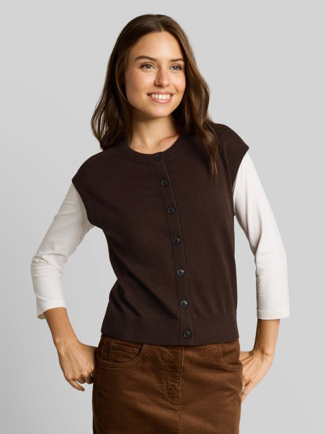 Tom Tailor Pullunder mit Kaschmir-Anteil - Java Dark Brown Melange Tom Tailor Pullunder mit Kaschmir-Anteil - Java Dark Brown Melange