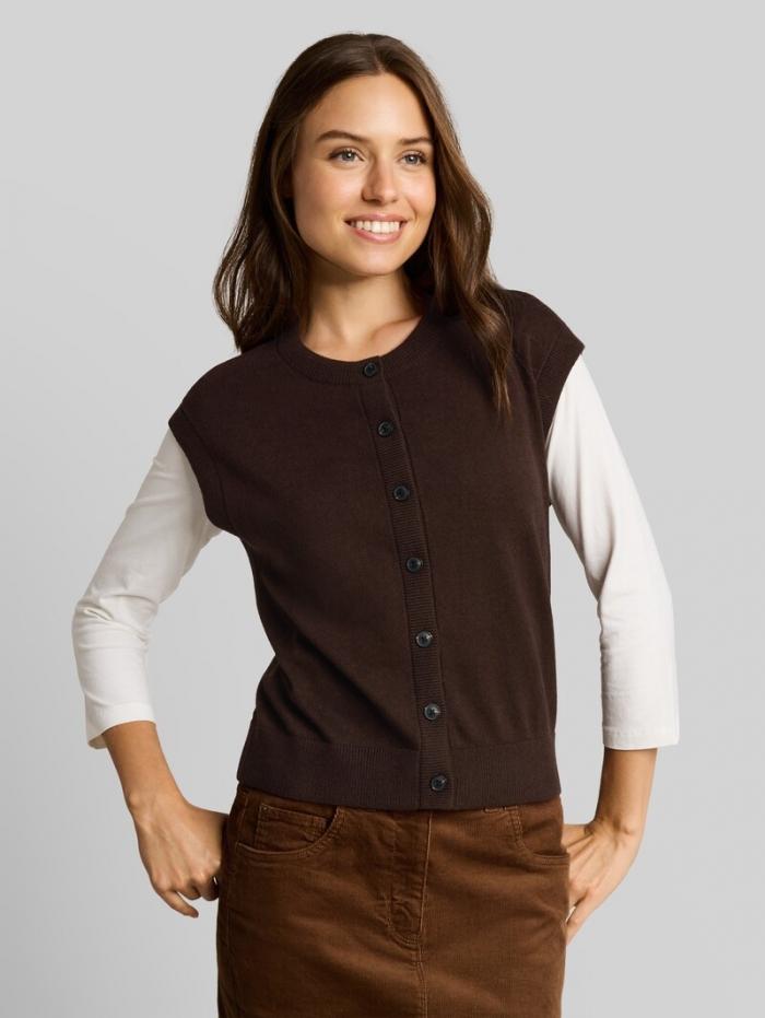 Tom Tailor Pullunder mit Kaschmir-Anteil - Java Dark Brown Melange Tom Tailor Pullunder mit Kaschmir-Anteil - Java Dark Brown Melange