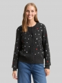 Tom Tailor Relaxed Fit Cardigan mit Stickereien - Grey White Dots And Hearts