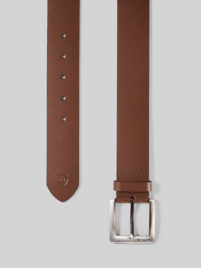 Tom Tailor TTSAM Ledergürtel mit eckiger Dornschließe - Brown Uni Tom Tailor TTSAM Ledergürtel mit eckiger Dornschließe - Brown Uni