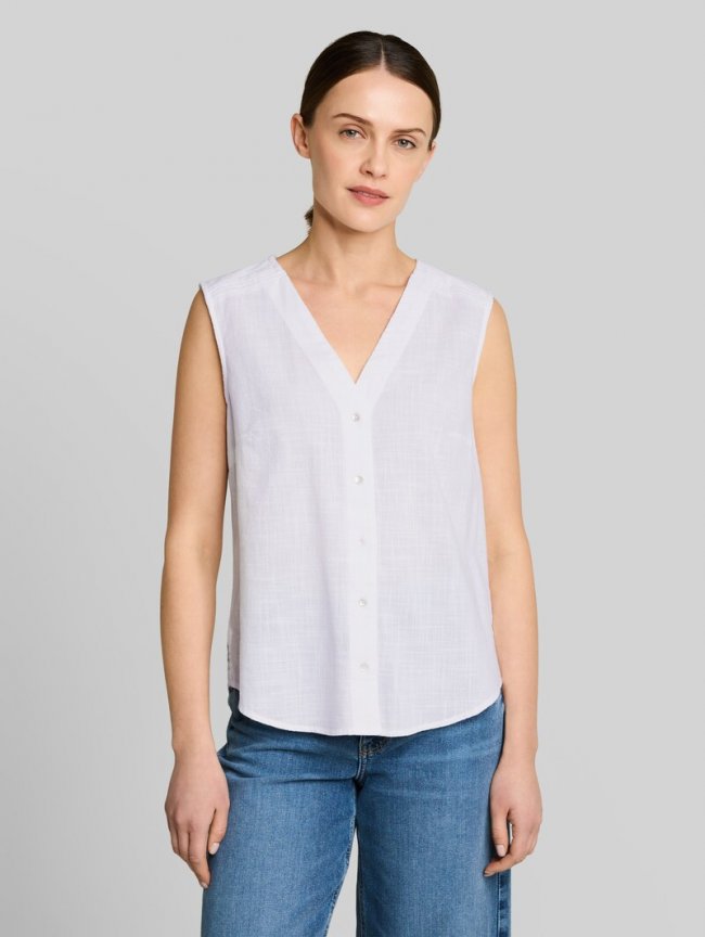 Tom Tailor Blusentop aus Baumwolle - White Tom Tailor Blusentop aus Baumwolle - White