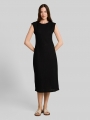 Tom Tailor Fitted Jacquard Midi-Kleid - Deep Black Tom Tailor Fitted Jacquard Midi-Kleid - Deep Black