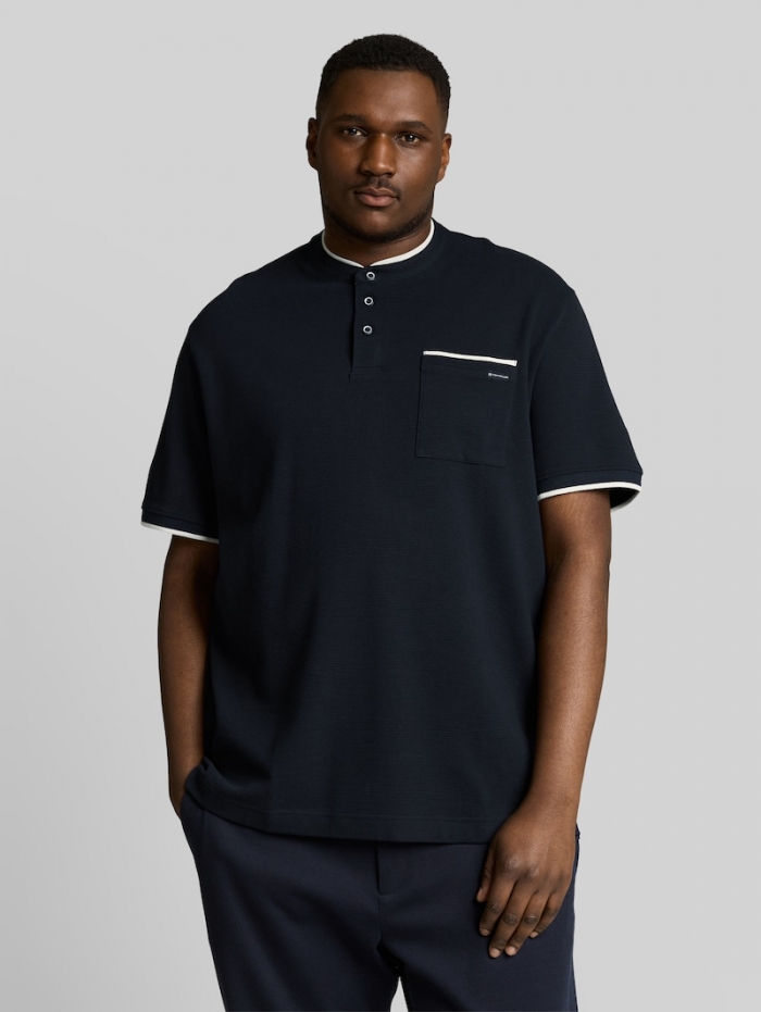 Tom Tailor Plus Size - Poloshirt mit Brusttasche - Sky Captain Blue Ottoman Tom Tailor Plus Size - Poloshirt mit Brusttasche - Sky Captain Blue Ottoman