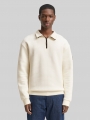Tom Tailor Troyer Sweatshirt mit Logo-Badge - Wool White