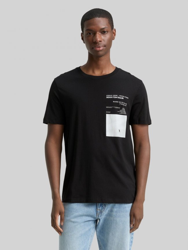 Tom Tailor T-Shirt mit Foto-Print - Black Tom Tailor T-Shirt mit Foto-Print - Black