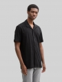 Tom Tailor Relaxed Fit Resort Kurzarmhemd - Black Leaves Jacquard Tom Tailor Relaxed Fit Resort Kurzarmhemd - Black Leaves Jacquard