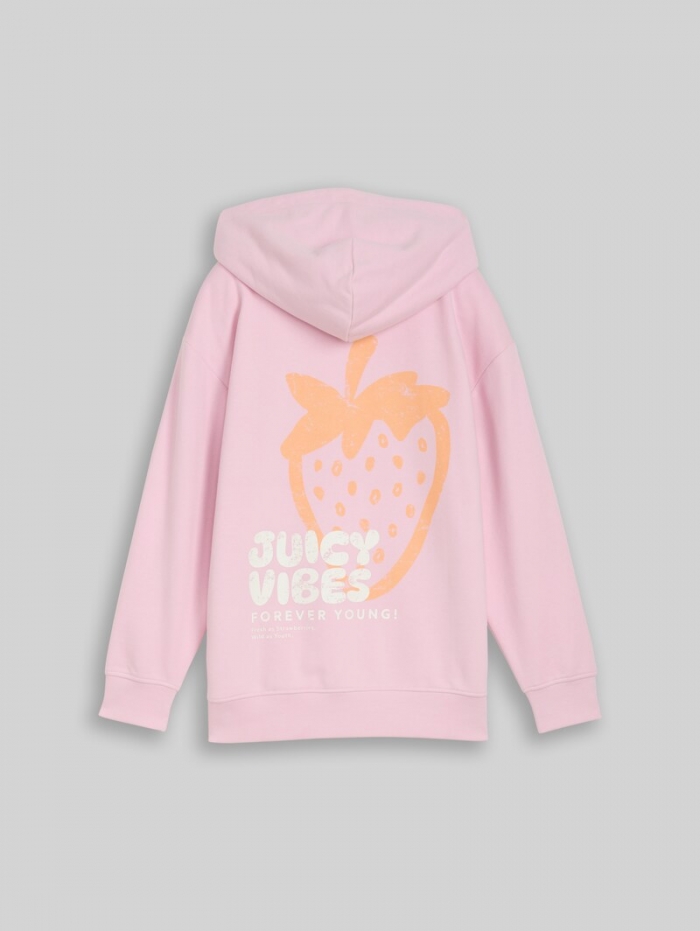 Tom Tailor Oversize Hoodie Sweatshirt mit Rückenprint - Cold Pink Tom Tailor Oversize Hoodie Sweatshirt mit Rückenprint - Cold Pink