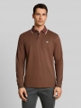 Tom Tailor Langarm Piqué Poloshirt mit Logo-Print - Brown Dark Green Two Tone Tom Tailor Langarm Piqué Poloshirt mit Logo-Print - Brown Dark Green Two Tone
