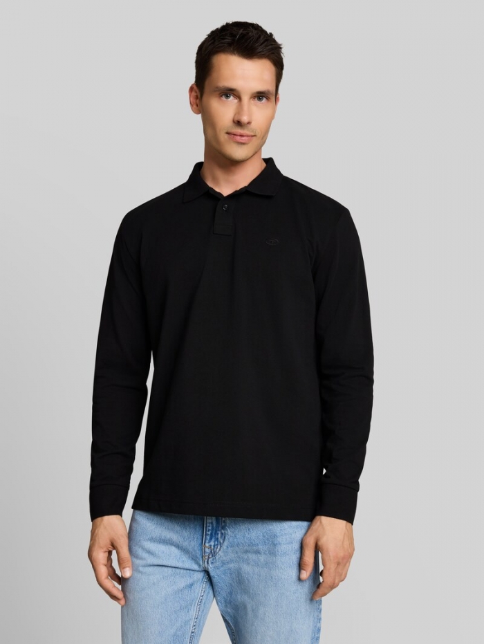 Tom Tailor Langarm Piqué Poloshirt - Black Tom Tailor Langarm Piqué Poloshirt - Black