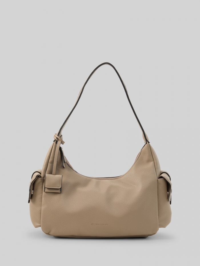 Tom Tailor TTCHARIS M Schultertasche mit Taschenanhänger - Taupe / Taupe Tom Tailor TTCHARIS M Schultertasche mit Taschenanhänger - Taupe / Taupe