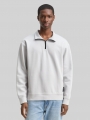 Tom Tailor Troyer Sweatshirt mit Logo-Badge - Chalk Grey Tom Tailor Troyer Sweatshirt mit Logo-Badge - Chalk Grey