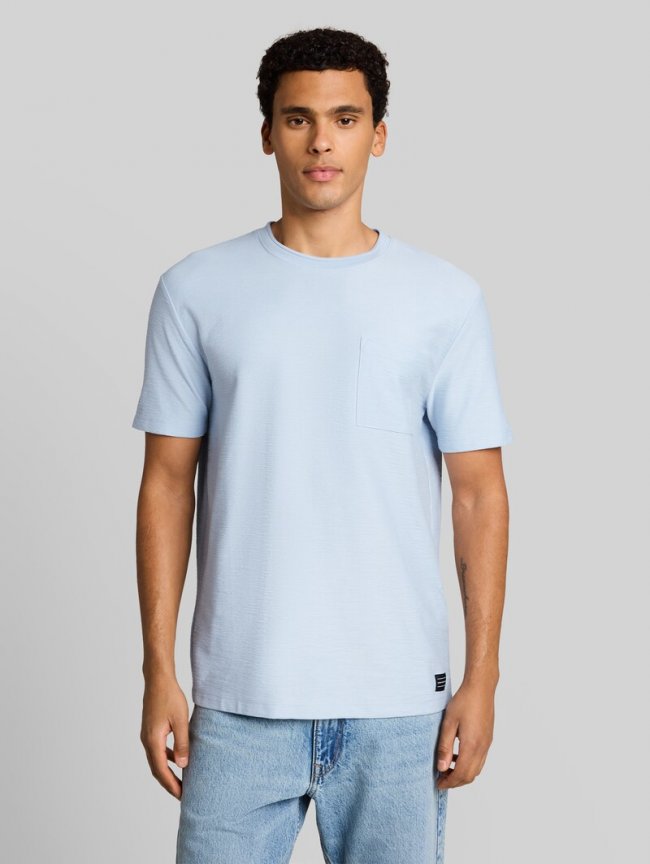 Tom Tailor T-Shirt mit Brusttasche - Light Metal Blue Tom Tailor T-Shirt mit Brusttasche - Light Metal Blue