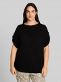 Tom Tailor Plus Size - T-Shirt mit Turn-Up-Funktion - Deep Black Tom Tailor Plus Size - T-Shirt mit Turn-Up-Funktion - Deep Black
