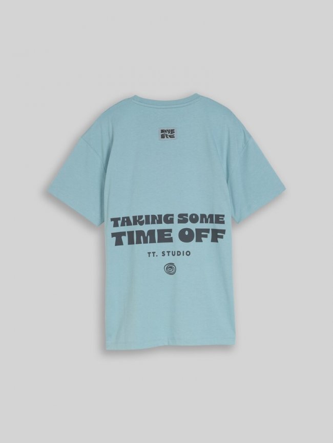 Tom Tailor Oversize T-Shirt mit Rückenprint - Light Teal Tom Tailor Oversize T-Shirt mit Rückenprint - Light Teal