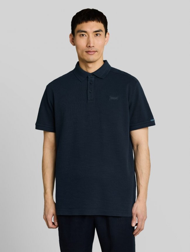 Tom Tailor Piqué Poloshirt mit Logo-Badge - Sky Captain Blue Tom Tailor Piqué Poloshirt mit Logo-Badge - Sky Captain Blue