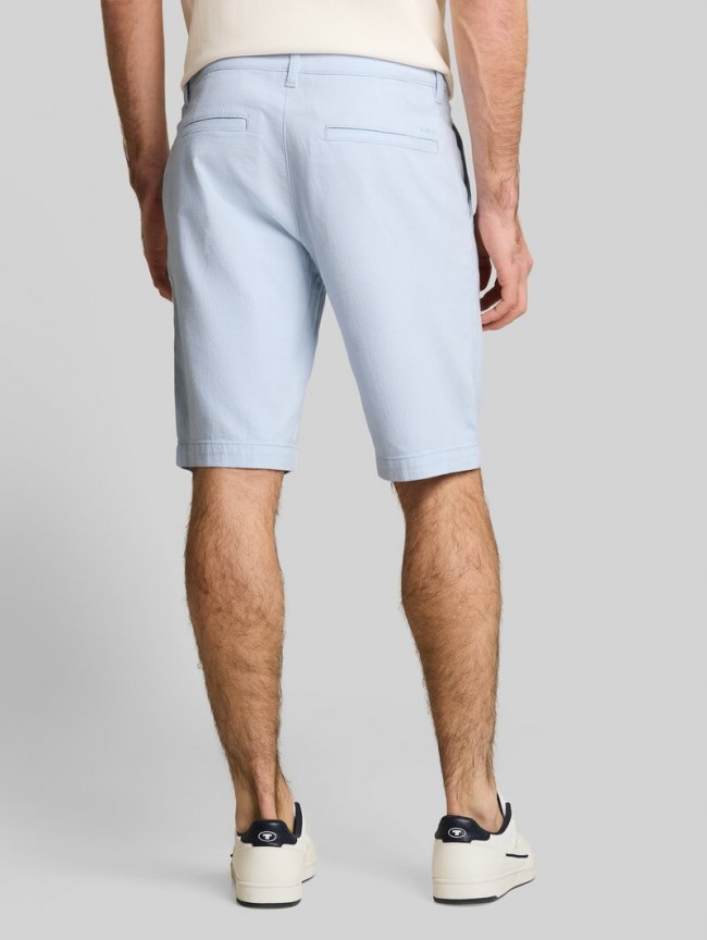 Tom Tailor Chino Shorts mit Stretch - Light Blue Structure Tom Tailor Chino Shorts mit Stretch - Light Blue Structure
