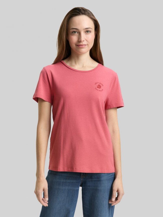 Tom Tailor T-Shirt mit Blumen-Stickerei - Cozy Pink Tom Tailor T-Shirt mit Blumen-Stickerei - Cozy Pink