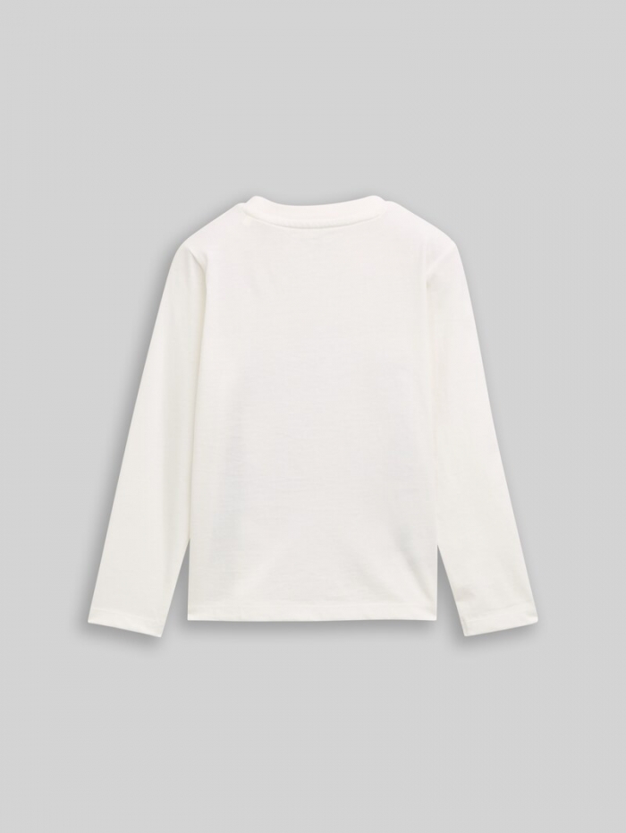 Tom Tailor Langarmshirt mit Foto-Print - Wool White Tom Tailor Langarmshirt mit Foto-Print - Wool White