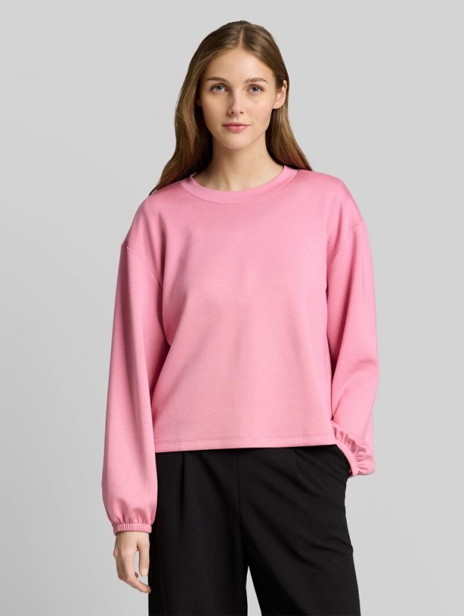 Tom Tailor Loose Fit Scuba Langarmshirt - Soft Blush Rose Tom Tailor Loose Fit Scuba Langarmshirt - Soft Blush Rose