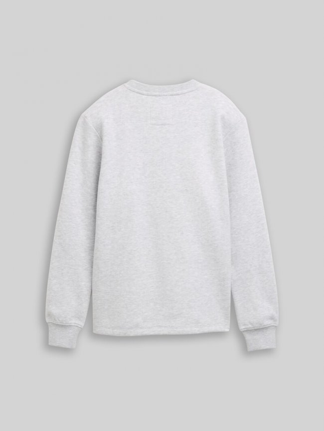 Tom Tailor Sweatshirt mit Schriftzug - Light Stone Grey Melange Tom Tailor Sweatshirt mit Schriftzug - Light Stone Grey Melange