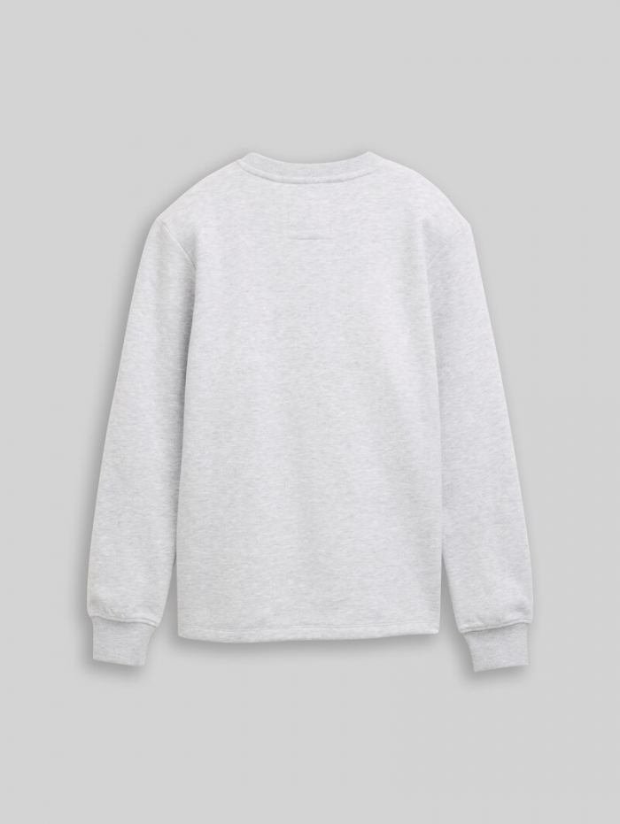 Tom Tailor Sweatshirt mit Schriftzug - Light Stone Grey Melange Tom Tailor Sweatshirt mit Schriftzug - Light Stone Grey Melange