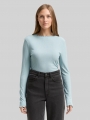 Tom Tailor Ripp Langarmshirt mit Stehkragen - Silver Cloud Blue Tom Tailor Ripp Langarmshirt mit Stehkragen - Silver Cloud Blue