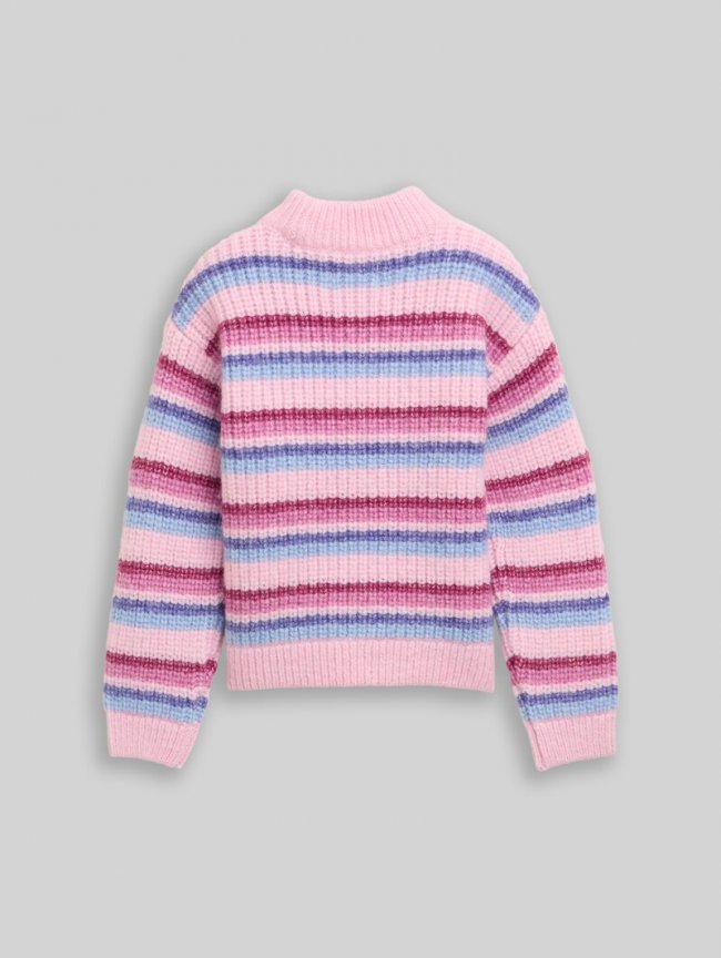 Tom Tailor Cropped Strickpullover mit Streifenmuster - Multicolor Pink Blue Stripe Tom Tailor Cropped Strickpullover mit Streifenmuster - Multicolor Pink Blue Stripe