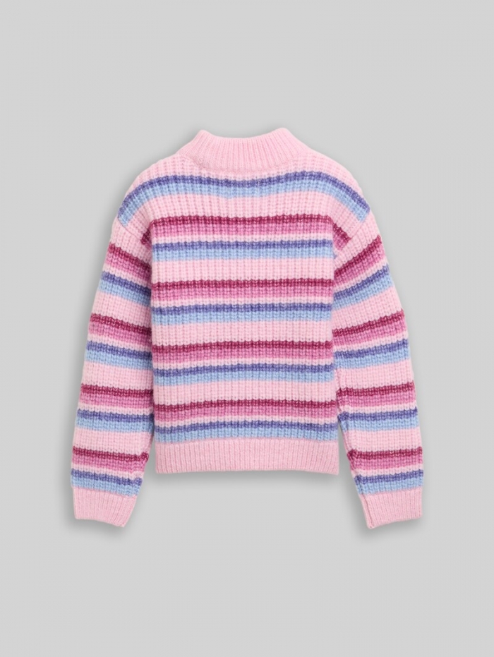Tom Tailor Cropped Strickpullover mit Streifenmuster - Multicolor Pink Blue Stripe Tom Tailor Cropped Strickpullover mit Streifenmuster - Multicolor Pink Blue Stripe