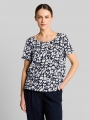 Tom Tailor Crinkle T-Shirt mit Muster - Blue Ginkgo Minimal Tom Tailor Crinkle T-Shirt mit Muster - Blue Ginkgo Minimal