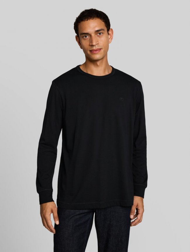 Tom Tailor Basic Langarmshirt aus Baumwolle - Black Tom Tailor Basic Langarmshirt aus Baumwolle - Black