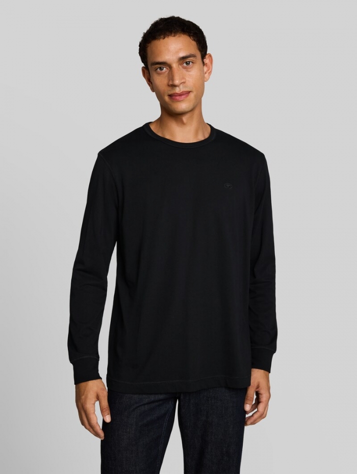 Tom Tailor Basic Langarmshirt aus Baumwolle - Black Tom Tailor Basic Langarmshirt aus Baumwolle - Black