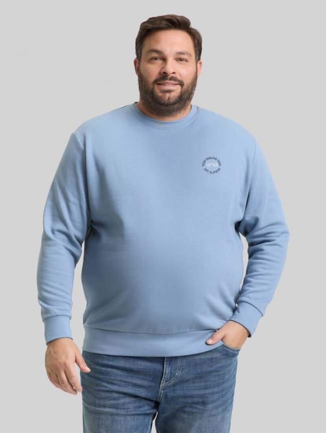 Tom Tailor Plus Size - Sweatshirt mit Logo-Print - Faded Denim Blue Tom Tailor Plus Size - Sweatshirt mit Logo-Print - Faded Denim Blue